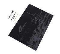 GRADENEVE Kit de 4 Pièces pour Image à Gratter DIY Papier Cartonné Noir, Ambiance Artistique, Accessoires Incluant Pinceau, Bâton en Bambou et Stylo Doré, pour Décorer Votre Maison