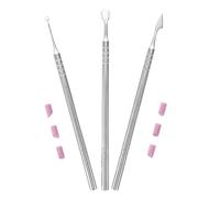 GRADENEVE Kit de Manucure en Métal à Double Extrémité avec 3 Repousse-cuticules à Éclat Miroir et 6 Bâtonnets en Pierre pour Soins Précis des Ongles, pour Usage à Domicile Voyage