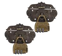 GRADENEVE Loquet à Fermoir en Alliage de Zinc Or, Finition Résistante à L'usure Rayures, Style Rétro Élégant pour Boîte en Bois et Cabinet Décoratif à Domicile