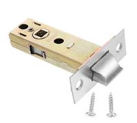 GRADENEVE Loquet Tubulaire de Porte à Levier 60 Mm en Acier Inoxydable avec Couvercle, Boulon Ajustable Or pour Portes Coulissantes et Décoration Intérieure
