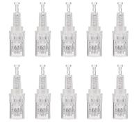 GRADENEVE Lot de 10 Aiguilles de Micro-aiguillage pour Stylo Microneedling Visage et Corps, 12 Aiguilles à Vis, Micro-aiguilles en Acier Inoxydable, Accessoire Soins Peau Professionnel