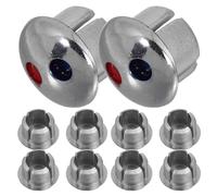 GRADENEVE Lot de 10 Boutons D'index Argentés en Abs pour Robinet Chaud et Froid, Bouchons de Trou de 6,7 Mm, Design Élégant et Résistant à L'usure, Accessoires Polyvalents Cuisine et Salle