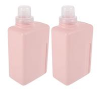 GRADENEVE Lot de 2 Flacons Distributeurs Carrés en PE 1000 Ml Bouteilles Rechargeables pour Lessive Liquide et Adoucissant Flacons de Voyage Polyvalents Rose Dosage Précis pour Usage
