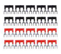 GRADENEVE Lot de 20 Bandes Courtes à Vis Double Rangée pour Bornier de Câblage Tb15a, Plaqué Nickel, Couleurs Noire et Rouge, Accessoires Électriques pour Circuits Industriels