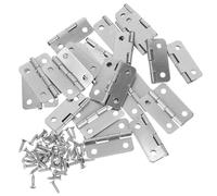 GRADENEVE Lot de 20 Petites Charnières en Fer Argenté pour Nichoirs et Boîtes à Bijoux, Charnières Miniatures 1,2 Pouce Vis Assorties, pour Bricolage DIY