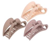 GRADENEVE Lot de 3 Pinces à Cheveux en Plastique de Cœur Surface Lisse, Grosse Taille Antidérapante pour Coiffures Élégantes Lors de Cérémonies ou Anniversaires