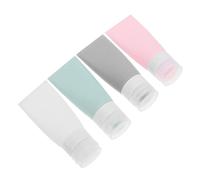 GRADENEVE Lot De 4 Flacons De Toilette De Voyage Souples avec Bouchon Amovible Anti-Fuite pour Shampoing Petit Format Voyage