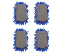 GRADENEVE Lot de 4 Gommes pour Tableau Blanc en Microfibre Bleu Marine Effaceur Lavable et Effaçable à Sec Nettoyant Double Face pour Tableau Noir et Craie Fournitures Scolaires pour
