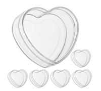 GRADENEVE Lot de 6 Boîtes Transparentes de Cœur pour Dragées, Contenant à Friandises Multifonction en Ps, Sûr et Décoratif pour Shower et Fêtes