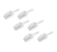 GRADENEVE Lot de 6 Pelles à Glace Blanches en Plastique, Petite Pelle Multifonction pour Farine et Riz, Collecte D'eau Utilitaire, Poignée Ergonomique, Ustensile la Cuisine Professionnel,