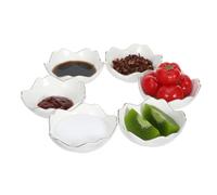GRADENEVE Lot de 6 Sets de Bols à Trempette en Céramique Forme Fleurs de Cerisier, Plats à Condiments Élégants Résistants à Haute Température pour Repas Quotidiens ou Restaurant
