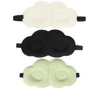 GRADENEVE Masque de Sommeil Cache-yeux Doux et Léger en Tissu Portable Confortable 3 Pièces pour Nuit Paisible, pour Hôtels et Conférences pour Adultes