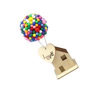 GRADENEVE Mini-Maison en Bois Créative DIY Ballons pour Décoration de Bureau ou Voiture, Présent Saint Valentin Original pour Parents et Petites Amies