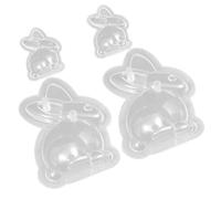 GRADENEVE Moule à Chocolat de Pâques 4pcs en Plastique Flexible Forme de Lapin, pour Pâtisserie DIY en Famille ou Entre Amis