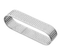GRADENEVE Moule à Tarte Ovale et Pratique en Acier Inoxydable 9,4 Cm, Anneau Perforé Facile à Nettoyer pour Tartelette pour Pâtisserie et Dessert Maison