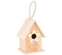 GRADENEVE Nichoir en Bois Naturel Suspendu 8,5 X 7,5 X 12 CM à Peindre pour Jardin Extérieur et Balcon, Décoration Artistique pour Garçon et Filles et Bricolage