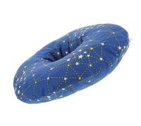 GRADENEVE Oreiller Latéral en Coton Trou Unique pour Oreilles Percées, Coussin de Beignet Bleu, Soutien Ergonomique pour Dormir Côté, Adapté Personnes Âgées et Soins Esthétiques, Coussin