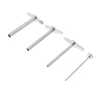 GRADENEVE Perforatrice de Bouchon en Caoutchouc 4 Pièces en Fer Manche Long Argenté Confortable pour Perforer Bouchons de Tubes à Essai en Laboratoire D'expérimentation