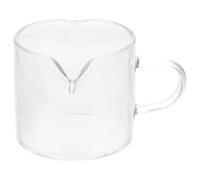 GRADENEVE Pichet à Lait en Verre Transparent 75ml Multifonction Double Bec et Poignée, Design Élégant pour Décoration de Table et Présent de Pendaison de Crémaillère