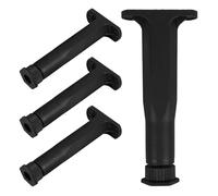 GRADENEVE Pied de Lit Réglable en Acier Plastique Noir, Support Robuste pour Cadres de Lit, Hauteur Ajustable 18-34 Cm, Charge Élevée, pour Tables de Chevet et Armoires