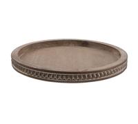 GRADENEVE Plateau Décoratif et Centre de Table Perles Artisanales Marron Rond en Bois Style Vintage Rustique, Support pour Plantes pour Salle à Manger