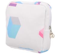 GRADENEVE Pochette pour Serviettes Hygiéniques Fermeture Éclair Lisse Blanche en Tissu Oxford Design Portable et Motif Élégant pour Organiser Facilement Féminines