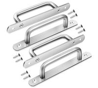 GRADENEVE Poignées de Porte en Aluminium 4 Pièces pour Portes Coulissantes de Garage et Placards Vis de Fixation, Adaptées pour Meubles d'Intérieur