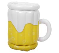 GRADENEVE Refroidisseur à Boissons Forme de Chope à Bière Gonflable Jaune en Plastique, Compact et Décoratif pour Plage Réutilisable