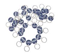 GRADENEVE Set de Étiquettes Numériques Plaques D'identification Résistantes Lot de 30 en Aluminium Bleu Porte-clés pour Bagages, Bureau et Hôtel