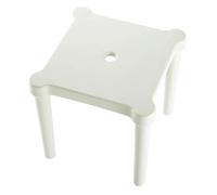 GRADENEVE Tabouret sans Vis en Plastique Blanc Portable Petite Chaise Confortable Design Simple à Quatre Coins pour Garçon et Filles Maison Jardin