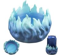 Gradient Blue Flame Beer Holder,3D Printed Design Insulated Can Holder for Soda,12oz Slim Standard Drink Beverage Bottles,Functional Coolers Sleeves Drinkware Accessory