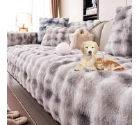 Gradient Color Plush Couch Cover Sofa Cover L Shape with Non-Slip Bottom Super Soft Warm Couch Slipcover for Dogs 1-4 Seats Sofa Seat Cover Wear-Resistant Washable,Pink,70*90cm/27.6*35.4in(1,90*120cm/