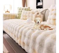 Gradient Color Plush Couch Cover Sofa Cover L Shape with Non-Slip Bottom Super Soft Warm Couch Slipcover for Dogs 1-4 Seats Sofa Seat Cover Wear-Resistant Washable,Pink,70*90cm/27.6*35.4in(Yellow,90*2