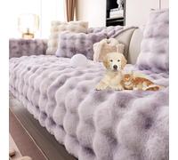 Gradient Color Plush Couch Cover Sofa Cover L Shape with Non-Slip Bottom Super Soft Warm Couch Slipcover for Dogs 1-4 Seats Sofa Seat Cover Wear-Resistant Washable,Pink,70*90cm/27.6*35.4in(Purple,70*2