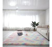 Gradient Color Plush Floor Mat, Soft Rainbow Rug for Kids Playroom, Fluffy Shaggy Carpets for Girls Bedroom, Colorful Pastel Area Rugs for Nursery & Home Decor (A,62.99″ x 90.55″)