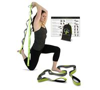Gradient Fitness Sangle d'étirement pour physiothérapie, 12 sangles extensibles multi-boucles, poignées en néoprène, équipement de physiothérapie, sangles de yoga pour étirements, étirement des jambes
