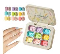 Gradient Gel Nail Polish - 9-Color Rainbow Floral Patting Gel Kit, 2.5g Each | Texture Manicure Art For Women & Girls Beauty Care