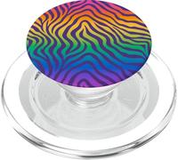 Gradient Rainbow Zebra Stripes Animal Print PopSockets PopGrip pour MagSafe