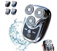 Gradient Space Stone Gradient Mini Shaver | Mini Shaver Portable Electric Shaver,Pocket Size Washable Electric Razor Shaver,Waterproof Rechargeable USB Shaver for Home Car Travel (Blue ice)