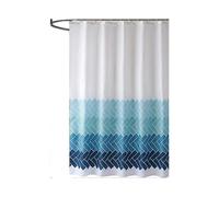 (Gradient Stripes Blue)180cm x 180cm Shower Curtain Liner Bathroom Decorative Waterproof Painting with 12 Hooks Mildew Resistant Machine Washable