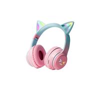 Gradient wireless Headphones RGB cute cat ear Bluetooth Earphones with microphone Stereo Music Game Earphone Girls Kids Gifts