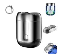 Gradientiscolor 2025 New Upgrade Pocket Shaver USB Mini Shaver, Gradientiscolor Magnetic Head Razor, Rechargeable Waterproof Compact Electric, for Home, Business, Trips (Silver,Upgraded (Head))