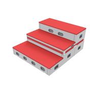 Gradins de chorale portables à 3 niveaux, estrade en escalier pour chorale, plateforme de scène, structure en escalier pour photos de groupe (salle de lise)(Red)