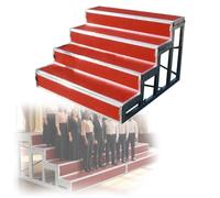 Gradins De Chœur 1/2/3/4 Niveaux Plateforme De Scène En Moquette | Plateforme De Scène Portable Avec Moquette Et Solide Cadre En Métal for École, Église, Théâtre Et Concerts(4tier)