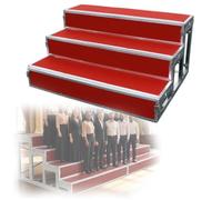Gradins De Chœur 1/2/3/4 Niveaux Plateforme De Scène En Moquette | Plateforme De Scène Portable Avec Moquette Et Solide Cadre En Métal for École, Église, Théâtre Et Concerts(3tier)