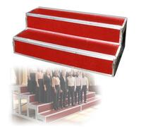 Gradins De Chœur 1/2/3/4 Niveaux Plateforme De Scène En Moquette | Plateforme De Scène Portable Avec Moquette Et Solide Cadre En Métal for École, Église, Théâtre Et Concerts(2tier)