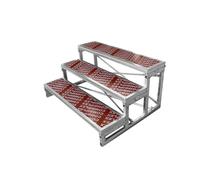 Gradins pour chorale, podium pour photos de groupe, structure en escalier pour expositions ou lancements (rouge)(3 Tiers)