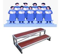 Gradins pour Chœur Marches de chorale d'école à 2/3 niveaux de 128 cm de long, surface antidérapante for salle de classe de musique, estrades de podium d'entreprise professionnelles for scène d'événem