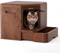 Gradner Pet Maison de Toilette pour Grand Chat, Bac à Litière pour Chat XXL Anti Odeur, Caisse Litière Fermée pour - Compartiment Inférieur Amovible pour Un Nettoyage Facile