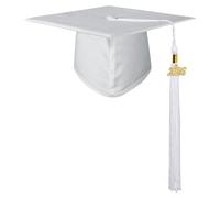 GraduatePro 2026 Chapeau de Graduation Adulte avec Mat Brillant Capuchon de diplôme d'études collégiales garçons et Filles sans Distinction de Sexe Unisexe Blanc